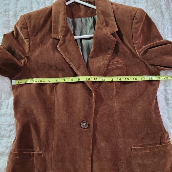 Vintage Silver Unicorn Burnt Orange/Brown Faux Suede Women’s Blazer Sz 13 Button - Picture 9 of 16